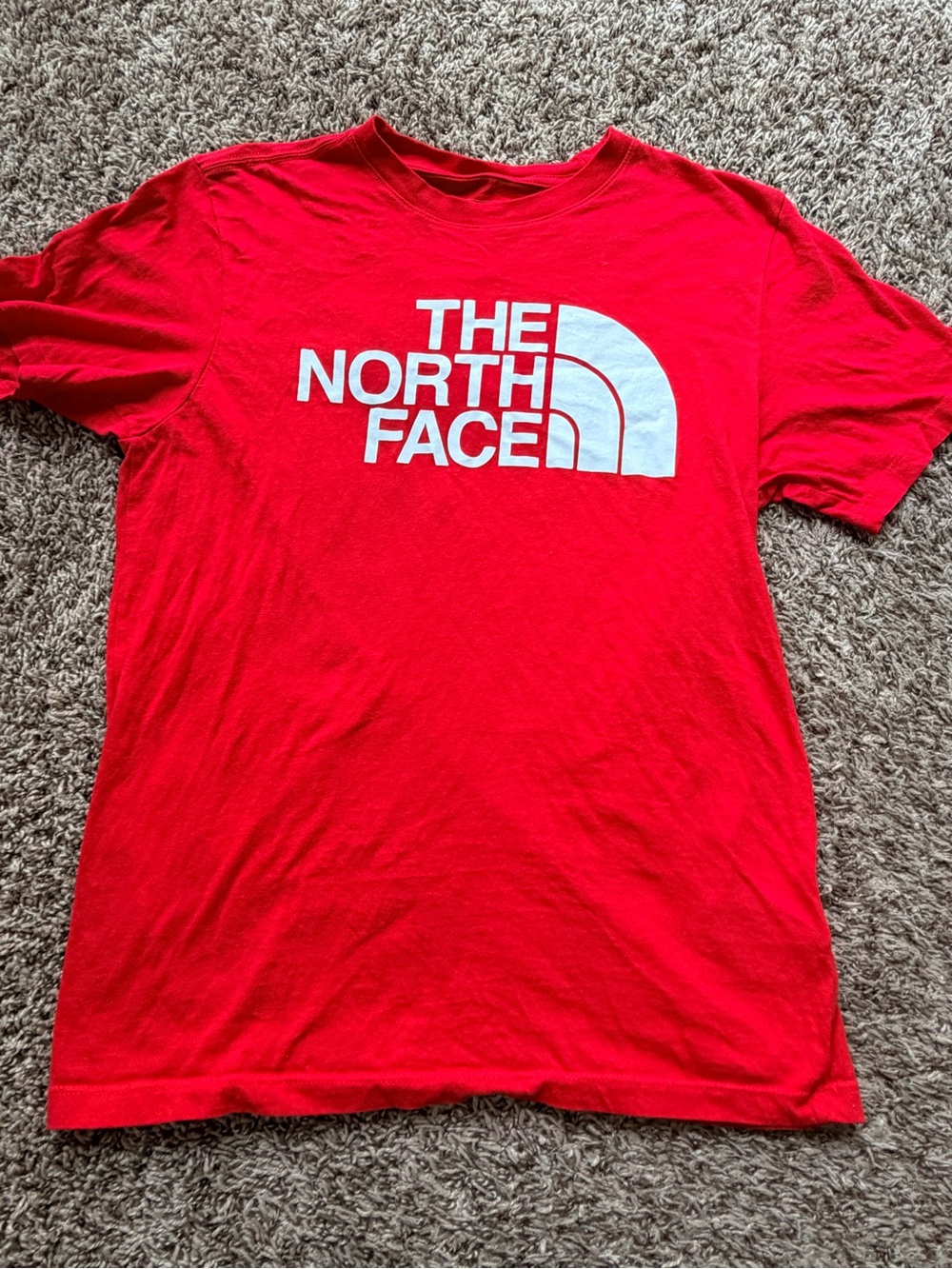 The North Face Red Tee with White Logo